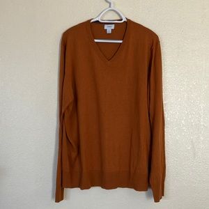 Old Navy Rust Color V Neck Knit Sweater, XL